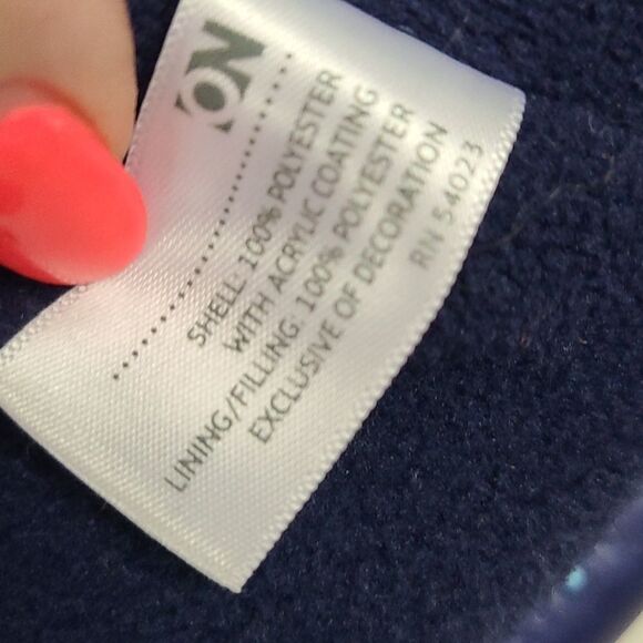 Old Navy Girls Blue Dotted Puffer Vest Fleece Lined Sleeveless Insulated Jacket - Picture 4 of 8